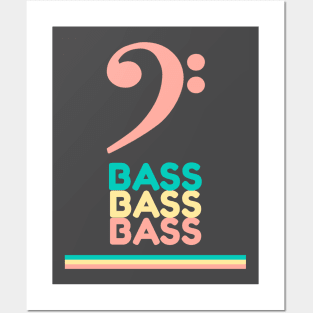 Bass pink bass clef Posters and Art